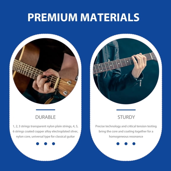 LOLIPPYY 10Packs Replacement Nylon Guitar Strings for Folk Guitar with Strong Texture and Comfortable Sound
