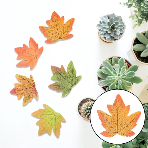 LOLIPPYY 10Packs Thanksgiving Table Decorations Faux Autumn Maple Leaves with Realistic Texture and Assorted Colors