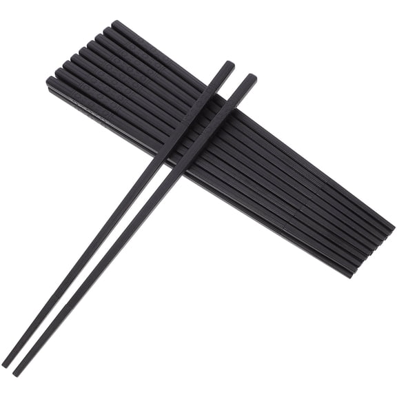 LOLIPPYY 10Pairs Large Cooking Chopsticks Fiberglass Black Dishwasher Safe Reusable for Home Use