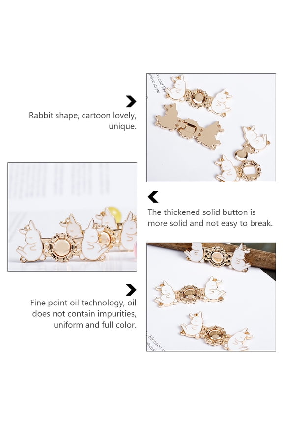 10Pairs White Metal Rabbit Sweater Buckles Cardigan Clips Durable Overcoat Connection Closure Accessories