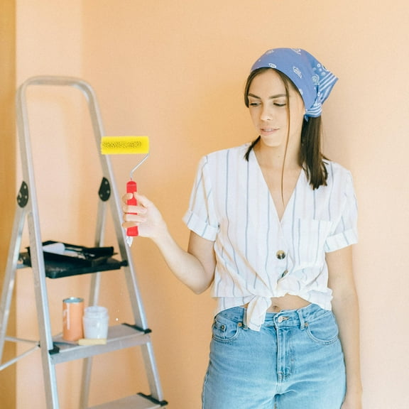 LOLIPPYY 10Pcs 4 Inch Paint Roller Set with Embossed Texture for Smooth Wall and Ceiling Finishes