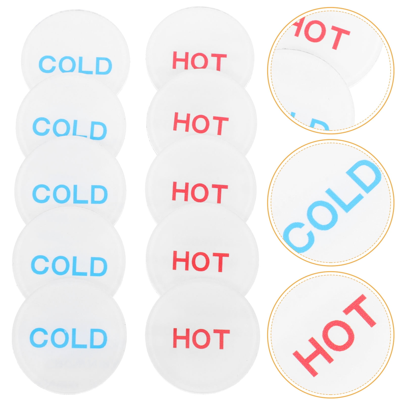 LOLIPPYY 10Pcs Acrylic Hot and Cold Faucet Signs Clear Labels for Hotel ...