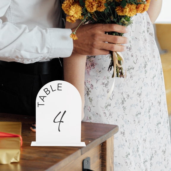 LOLIPPYY 10Pcs Acrylic Menu Sign Blank for Wedding Table Numbers with Elegant Design