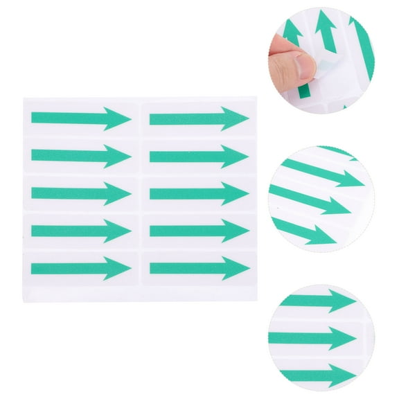 LOLIPPYY 10Pcs Adhesive Arrow Stickers Green Instructions Sticker for Warning Signs