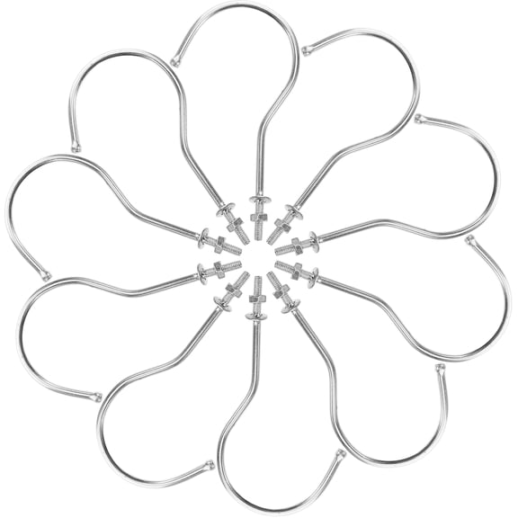 LOLIPPYY 10Pcs Adjustable Metal Hooks for Mannequin Bust Clothing Display Rack Plated Silver