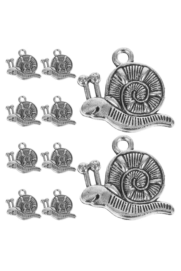 10Pcs Alloy Snail Charm Pendant Plated Silver Animal Charms for DIY Jewelry Making Accessories