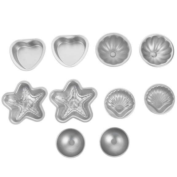 LOLIPPYY 10Pcs Aluminum Alloy Bath Mold Set for DIY Bath Salts and Soap Making at Home for Adults