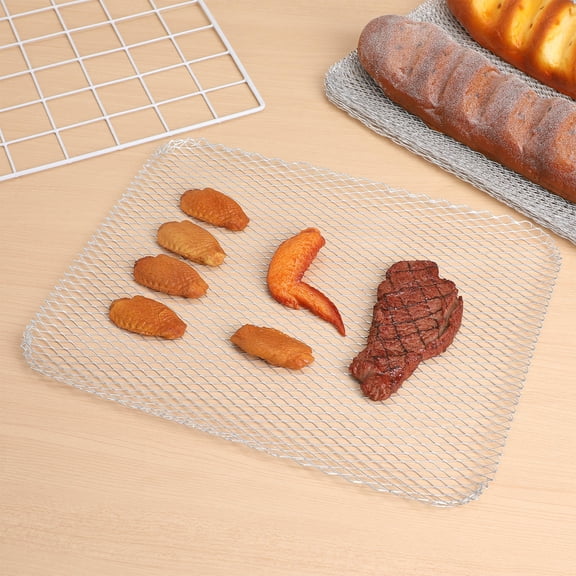 LOLIPPYY 10Pcs Aluminum Bbq Grilling Mats Mesh Pads for Kitchen and Outdoor Barbecue Cooking