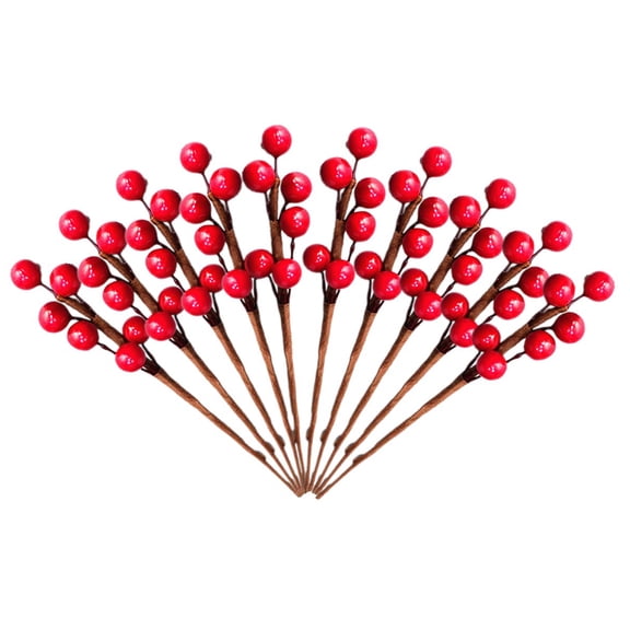 LOLIPPYY 10Pcs Artificial Berry Cuttings Red Twigs for Christmas Decoration and Party