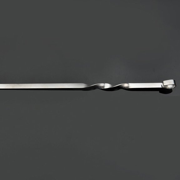 LOLIPPYY 10Pcs Bbq Skewer Stainless Steel Flat Shape for Barbecue Use with Safety Loop Handle