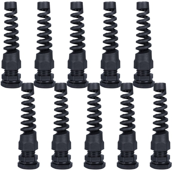 LOLIPPYY 10Pcs Black Cable G Coupler Adapter with Threaded Strain Relief for Electrical Cables