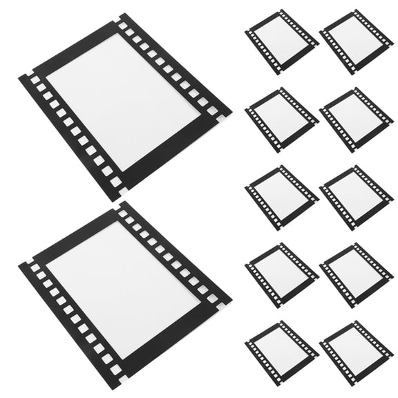 LOLIPPYY 10-Pack Black Cardboard Retro Filmstrip Photo Frames for Home, Studio, Wall or Table Decoration