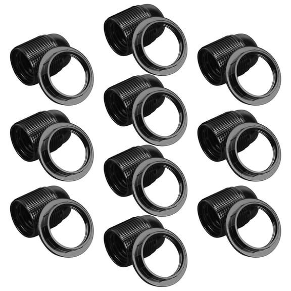 LOLIPPYY 10Pcs Black E26 Lamp Holder Round Light Bulb Socket Base with Screw Terminals for Lighting Fixtures