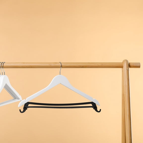 LOLIPPYY 10Pcs Black Hanger Bar for Home Use Closet Space Saver Clothes Organizer Accessory