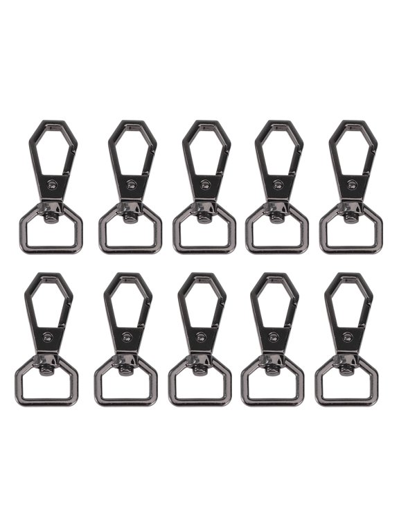 10Pcs Metal Key Chain with Swivel Snap Hook for Easy Key Management Black