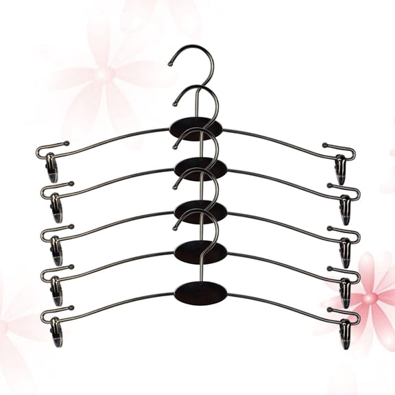 LOLIPPYY 10Pcs Black Metal Laundry Hangers Chrome Plated Underpants Hanger