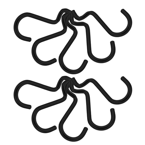 LOLIPPYY 10Pcs Black Metal Pegboard Tool Hooks Heavy Duty Iron Utility Hangers for Wall