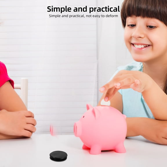 LOLIPPYY 10Pcs Black PVC Coin Bank Stoppers Replacement Plug Covers for Money Jar Saving Box
