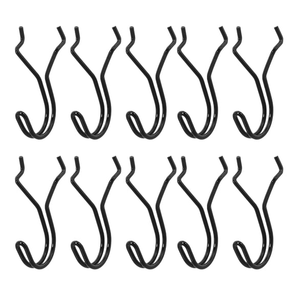 LOLIPPYY 10Pcs Black Pegboard Wall Organizer Hooks Storage Solution for Home Or Garage