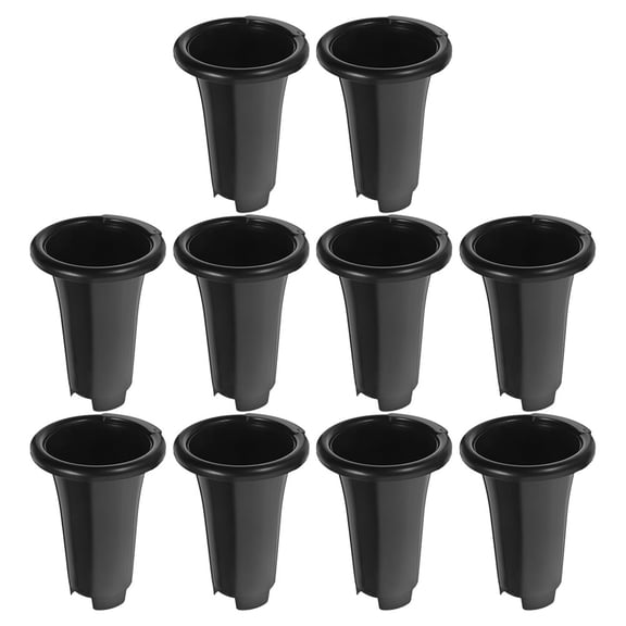LOLIPPYY 10Pcs Black Plastic Grow Pots for Indoor and Outdoor Planting with Water Drainage Features