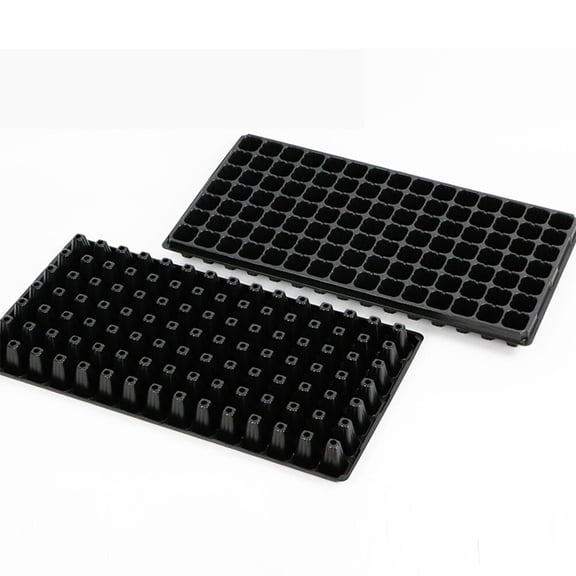 LOLIPPYY 10Pcs Black Plastic Sprouter Tray for Garden 105 Hole Grower for Planting High Ventilation Durable