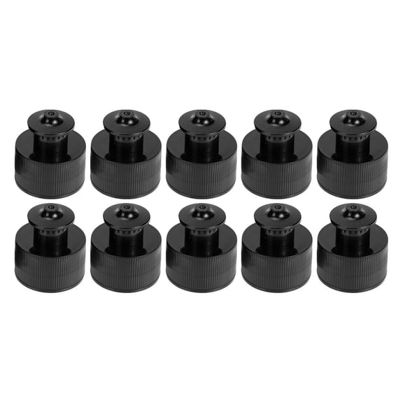LOLIPPYY 10Pcs Black Plastic Water Bottle Caps Push Pull Replacement Anti Leakage Tops
