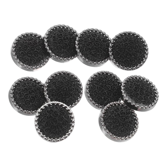 LOLIPPYY 10Pcs Black Sewing Buttons with Rose Design for Coats Sweaters Jackets Versatile Use