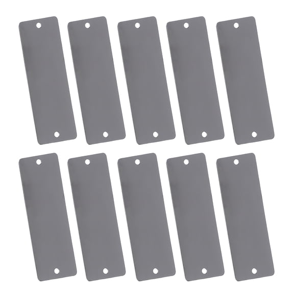 LOLIPPYY 10Pcs Black Stainless Steel Metal Plates Pre Drilled for Easy Mounting and Engraving