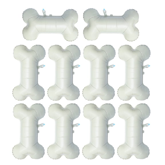 LOLIPPYY 10Pcs Bone Shape Party Balloons Beige Aluminum Foil Quick Inflate Birthday Decorations