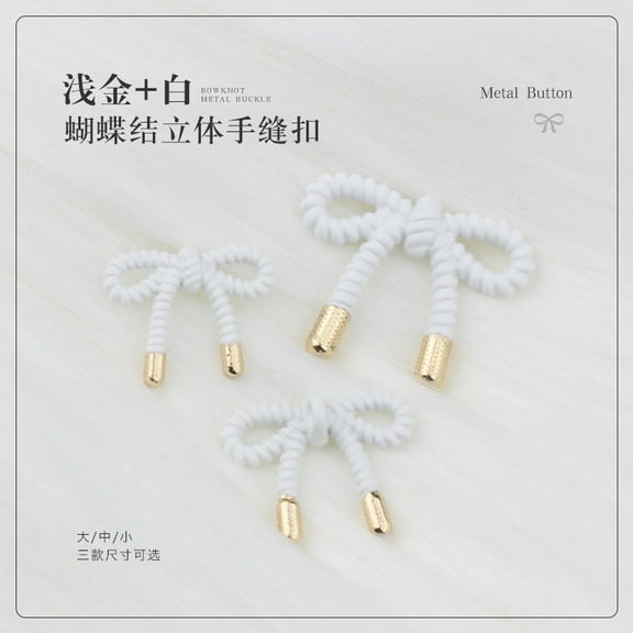 LOLIPPYY Bowknot Alloy Metal Buttons Decorative Fasteners for Sewing Craft Knitting on Women Sweaters Cardigans Coats Dress 20MM