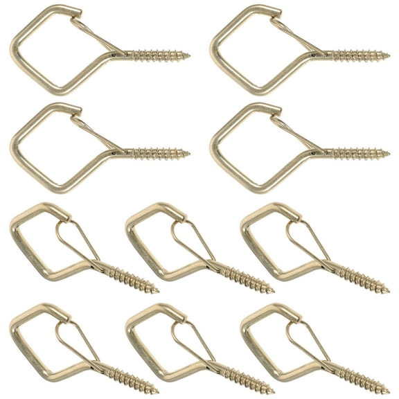 LOLIPPYY 10Pcs Brass Screw in Eye Hooks for Ceiling Hanging and Outdoor String Light Installation