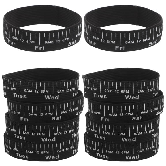 LOLIPPYY 10Pcs Bread Fermentation Band Black Elastic Strap for Organized Sourdough Feeding and Starter Management