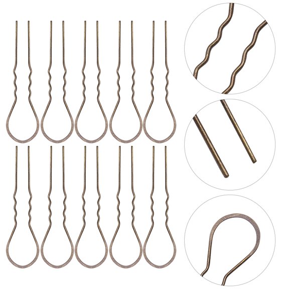 LOLIPPYY 10Pcs Brown Hair Stick U Shaped Metal Hairpins Elegant Decorative Accessory