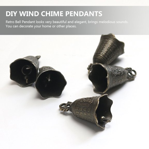 LOLIPPYY 10Pcs Brown Iron Wind Bell Window Decors Decorative Hanging Bells for DIY Enthusiasts