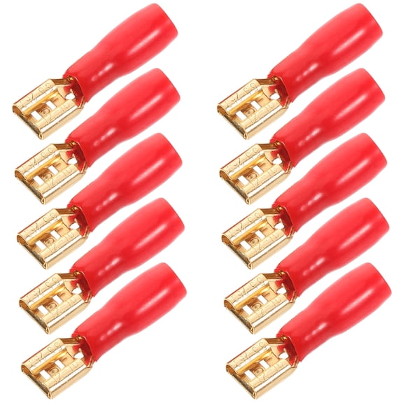 LOLIPPYY 10Pcs Car Speaker Wire Terminals Copper Gold Plated Clear Sound Connectors