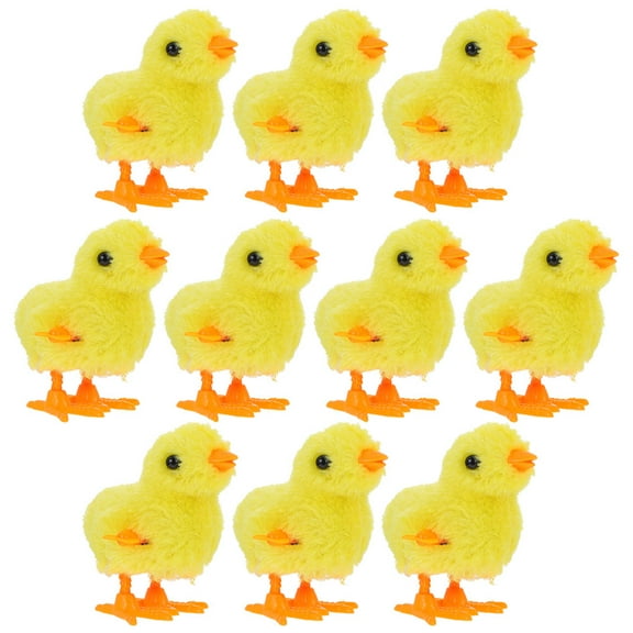 LOLIPPYY Set of 10 Wind-Up Chicken Toys for Easter and Home Decoration, Size 9.0X7.0X6.0in