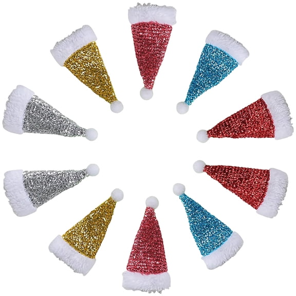 LOLIPPYY 10Pcs Christmas Silverware Holder Fabric Pouch Glitter Design for Party Table