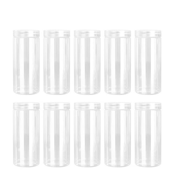 LOLIPPYY 10Pcs Clear Container with Lid Transparent Plastic 5.9x5.9x13.7in
