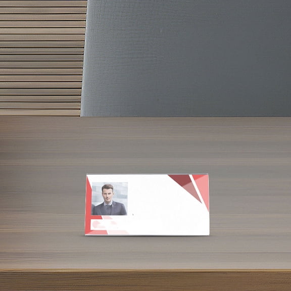 LOLIPPYY 10Pcs Clear Desk Nameplate Holders Acrylic Stand for Office Events and Conferences