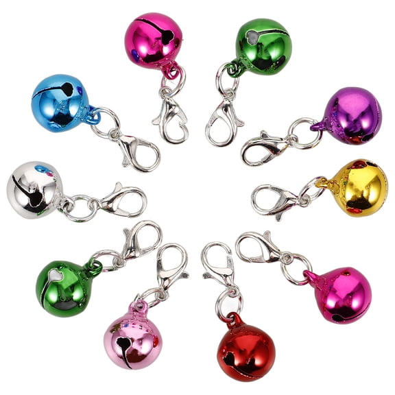 LOLIPPYY 10Pcs Compact Pet Collar Bells Assorted Color Durable Metal Cat Dog Collar Accessory