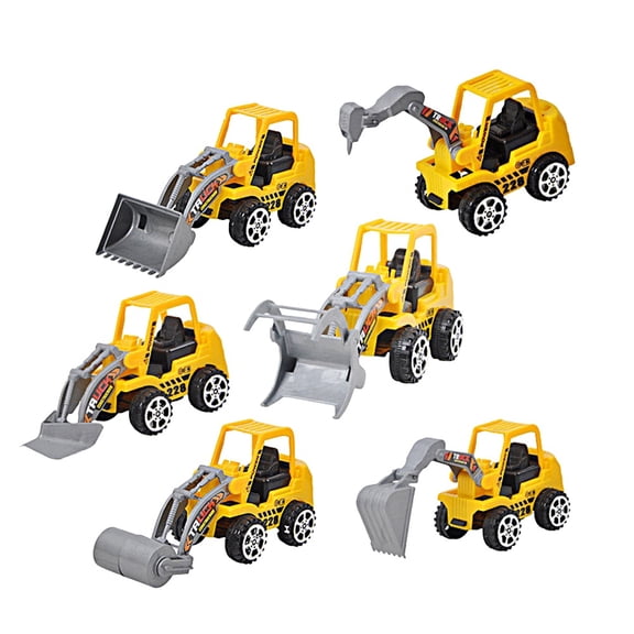 LOLIPPYY 10-Piece Yellow Construction Vehicle Toy Set for Educational Play Indoors and Outdoors