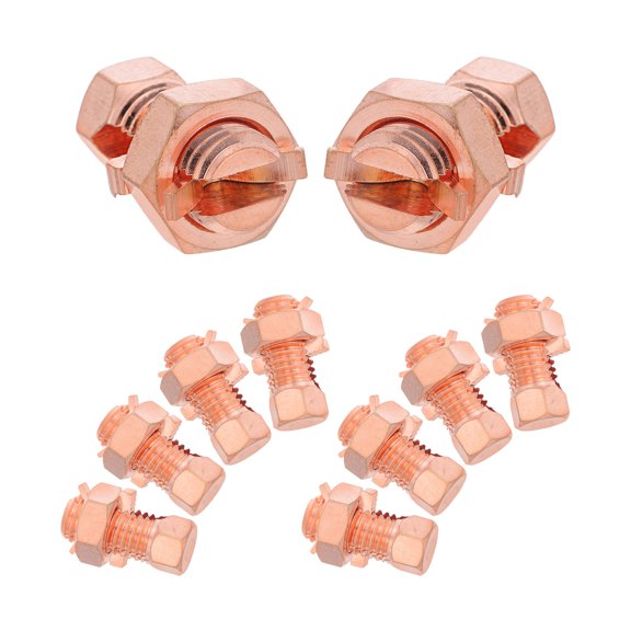 LOLIPPYY 10Pcs Copper Tj10 Split Bolt Electrical Clamp for Daily Use with Enhanced Safety and Versatile Application