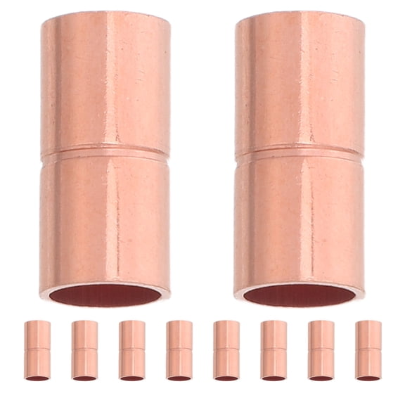 LOLIPPYY 10Pcs Copper Tube Straight Connector Fittings with Grooved Stop for Pipe Welding