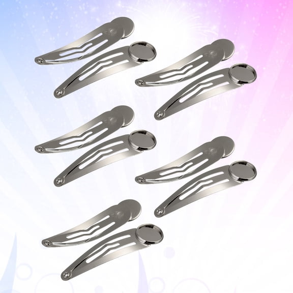 LOLIPPYY 10Pcs Cute Snap Hair Clips Hair Holding Silver Small Round Tray Hair Accessories for Meetings and Daily Life