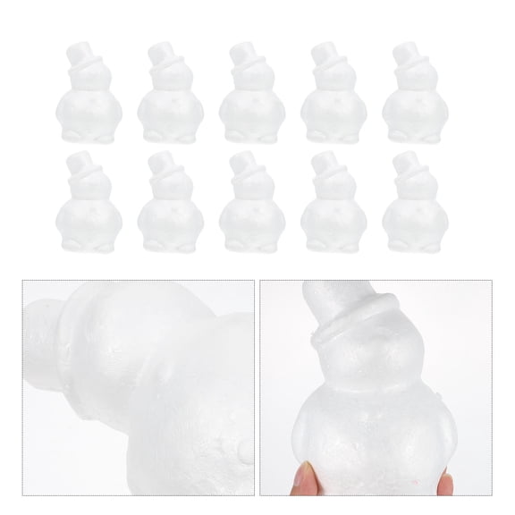 LOLIPPYY 10Pcs DIY Snowman Shaped Pendant White Foam Ball Xmas Tree Decor for Celebration Parties