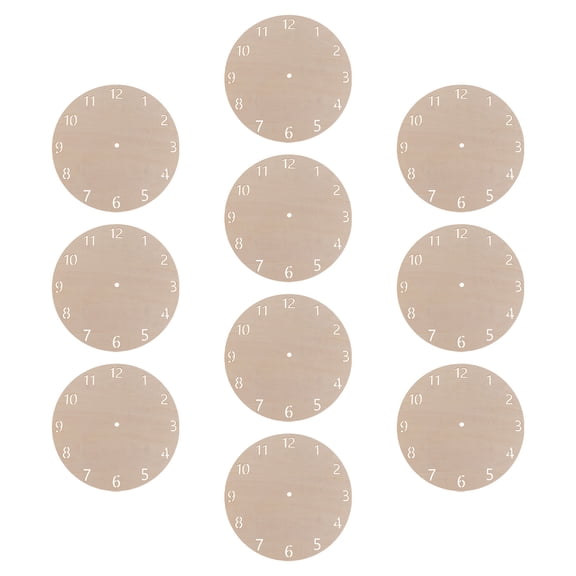 LOLIPPYY 10Pcs DIY Unfinished Wood Clock Faces for Home Creative Painting Clock Decoration