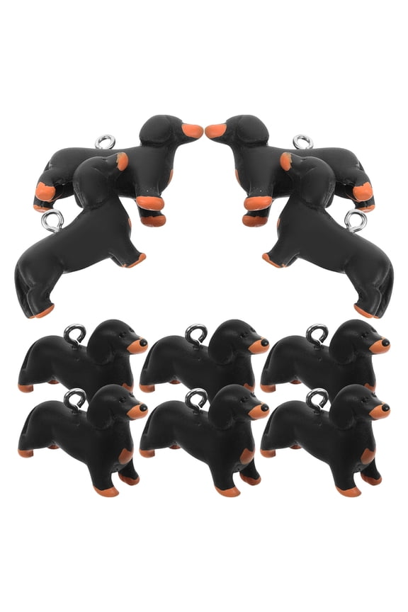 10Pcs Delicate Dog Charms Black Metal for Dog Lovers Necklace Making Dog Charms