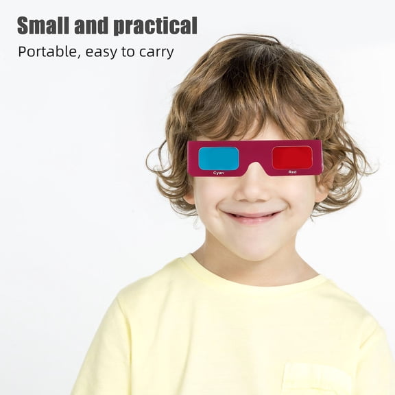 LOLIPPYY 10Pcs Disposable Paper 3D Glasses with Red Cyan Lenses for Movie and Science Use
