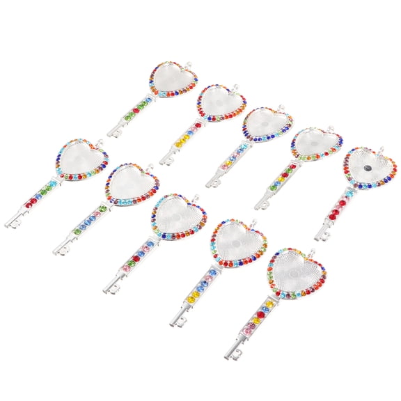 LOLIPPYY 10Pcs Diy Craft Pendant Jewelry Making for Women Parties Silver