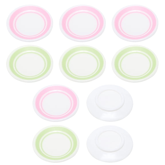 LOLIPPYY 10Pcs Dollhouse Serving Plate in Assorted Color ABS Miniature Kitchen for Decoration